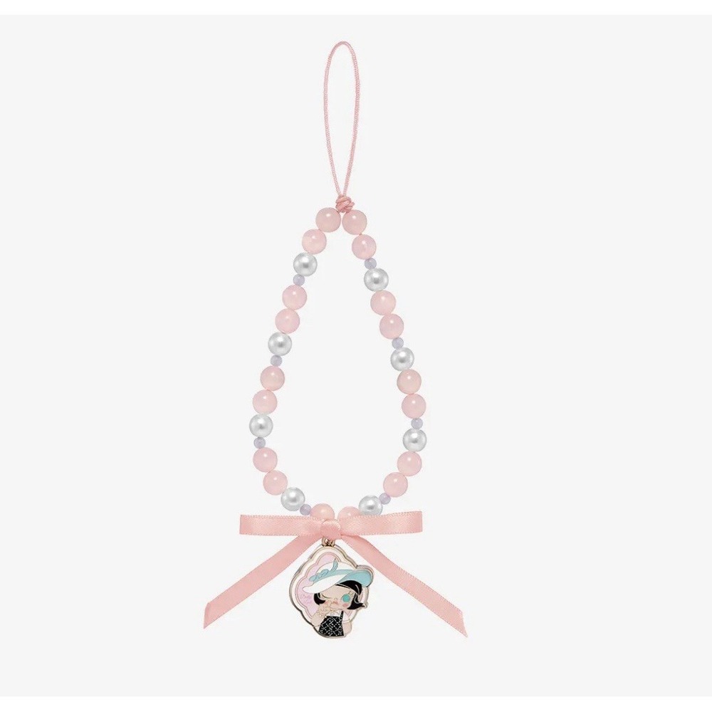 Pop Mart Molly Daily Look Beaded Phone Charm Strap Enamel Charm Bow Accessory